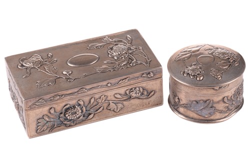 Lot 117 - Two Chinese silver dressing table boxes, Hung...