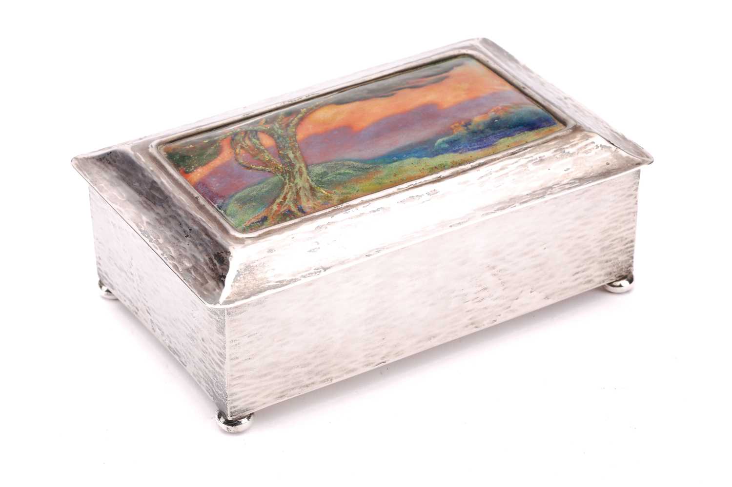 Lot 93 - Guild of Handicraft Ltd: a silver cigarette...