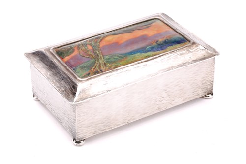 Lot 93 - Guild of Handicraft Ltd: a silver cigarette...
