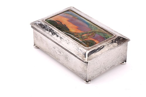 Lot 93 - Guild of Handicraft Ltd: a silver cigarette...