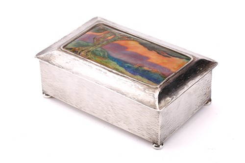 Lot 93 - Guild of Handicraft Ltd: a silver cigarette...