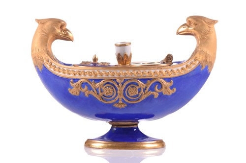 Lot 190 - A Sevres porcelain Empire design eagle-headed...