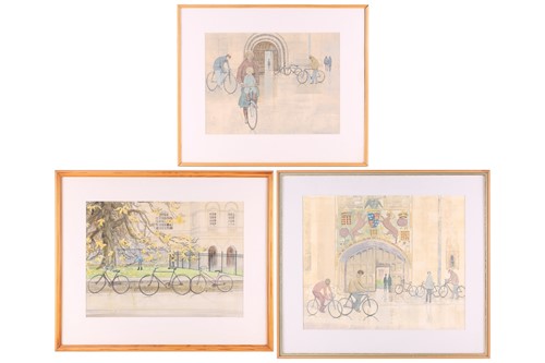 Lot 21 - Pamela Townsend (1920-2019) British, 'Cyclists...