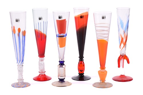 Lot 224 - Carlo Moretti for Murano, six Italian art...