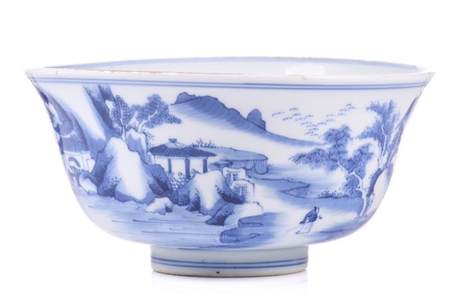 Lot 129 - A Chinese blue and white Kangxi style...
