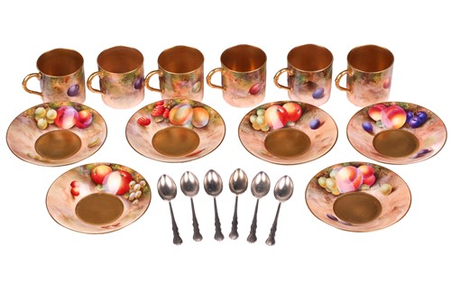 Lot 144 - A Royal Worcester porcelain coffee service...