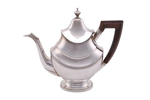 Lot 441 - A Portuguese five piece teaset, with an...