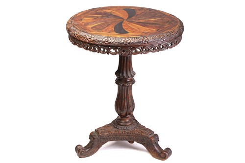 Lot 149 - An Anglo Ceylonese circular rosewood and...