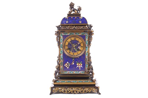Lot 279 - A Japy Freres 8-day cloisonne cased mantle...
