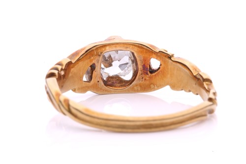 Lot 1 - A Victorian diamond and enamel ring in 18ct...