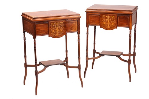 Lot 148 - A pair of Edwardian rectangular figured...