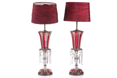 Lot 251 - A pair of "Mid-Century Vintage" Italian ruby...