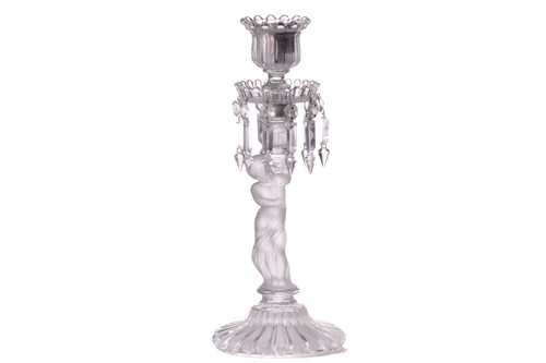Lot 302 - A Baccarat crystal glass candlestick, with...