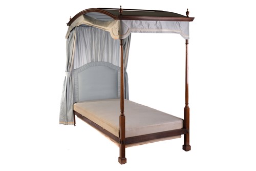 Lot 176 - A Sheraton-style satinwood single four-poster...