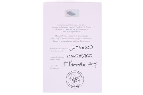 Lot 208 - A Van Cleef and Arpels alhambra diamond...