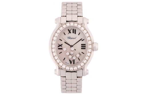 Lot 363 - A ladies Chopard 'Happy sport' stainless steel...