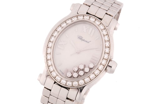Lot 363 - A ladies Chopard 'Happy sport' stainless steel...