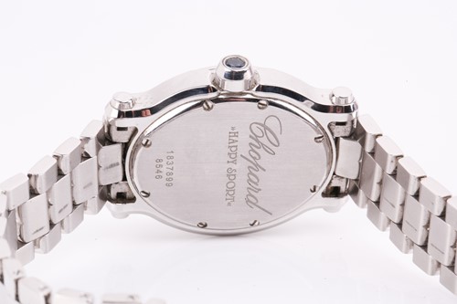 Lot 363 - A ladies Chopard 'Happy sport' stainless steel...