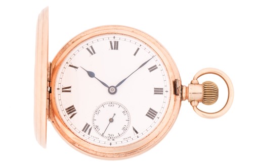 Lot 309 - A George V 9ct yellow gold full hunter pocket...