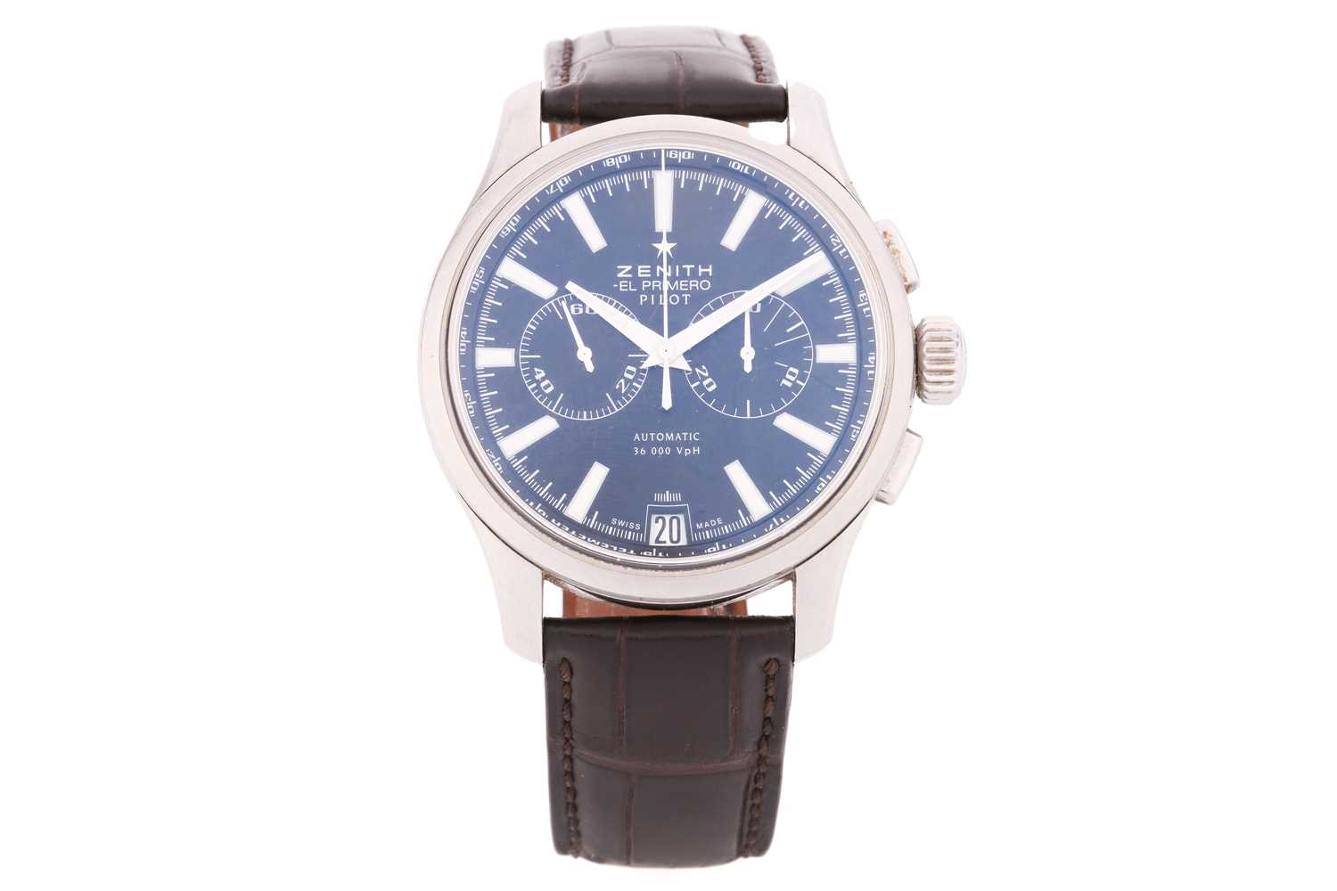 Lot 365 - A Zenith El Primera Pilot automatic...
