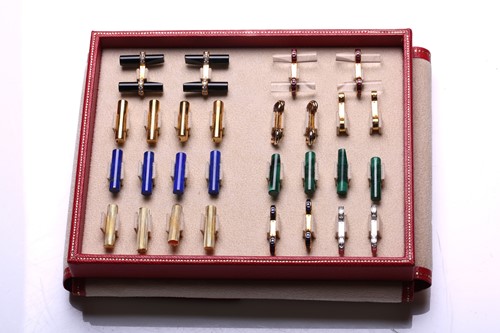 Lot 116 - Cartier - interchangeable baton cufflinks set...