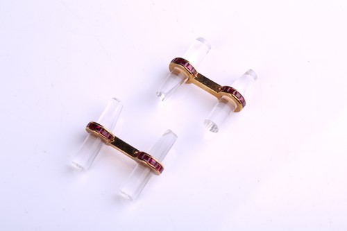 Lot 116 - Cartier - interchangeable baton cufflinks set...