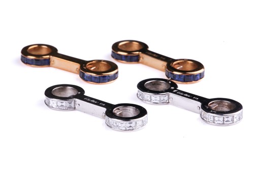 Lot 116 - Cartier - interchangeable baton cufflinks set...