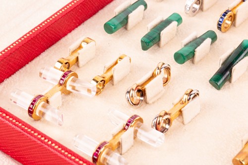 Lot 116 - Cartier - interchangeable baton cufflinks set...