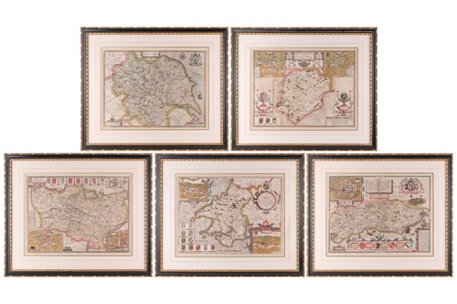 Lot 97 - After John Speed (1552 - 1629), Five hand...
