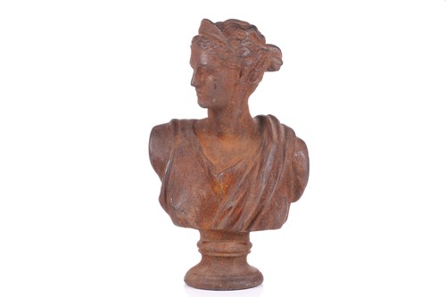 Lot 269 - A classical cast iron bust study of Diana the...