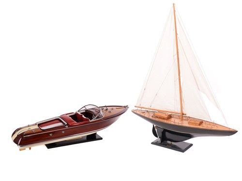 Lot 307 - A painted and stained wood model of the yacht '...