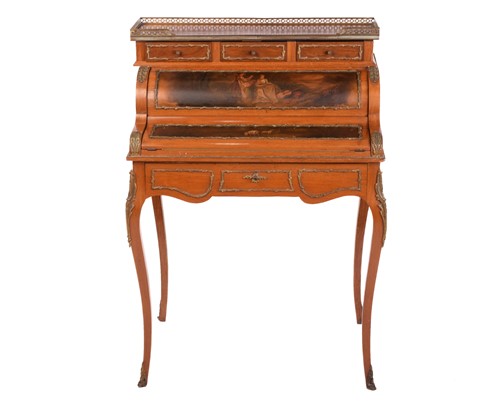 Lot 202 - A French Louis XV style rosewood and Vernis...