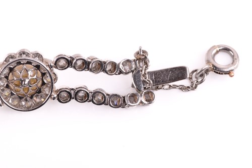 Lot 163 - A Belle Époque pearl and diamond cluster...