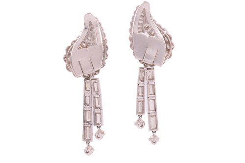 Lot 165 - A pair of Art Deco day and night diamond...