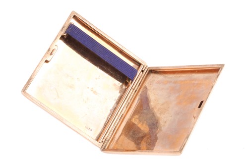 Lot 282 - A 9ct gold cigarette case of rectangular form...