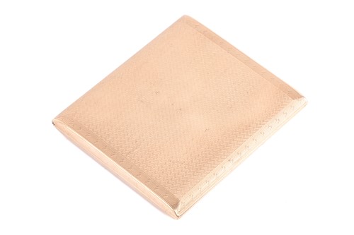Lot 282 - A 9ct gold cigarette case of rectangular form...