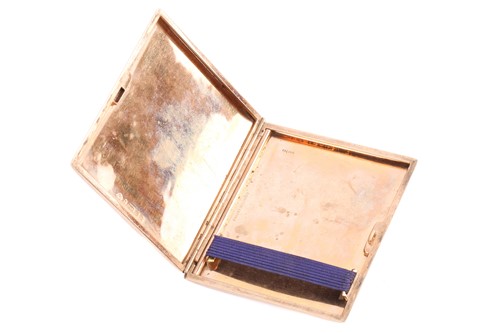 Lot 282 - A 9ct gold cigarette case of rectangular form...