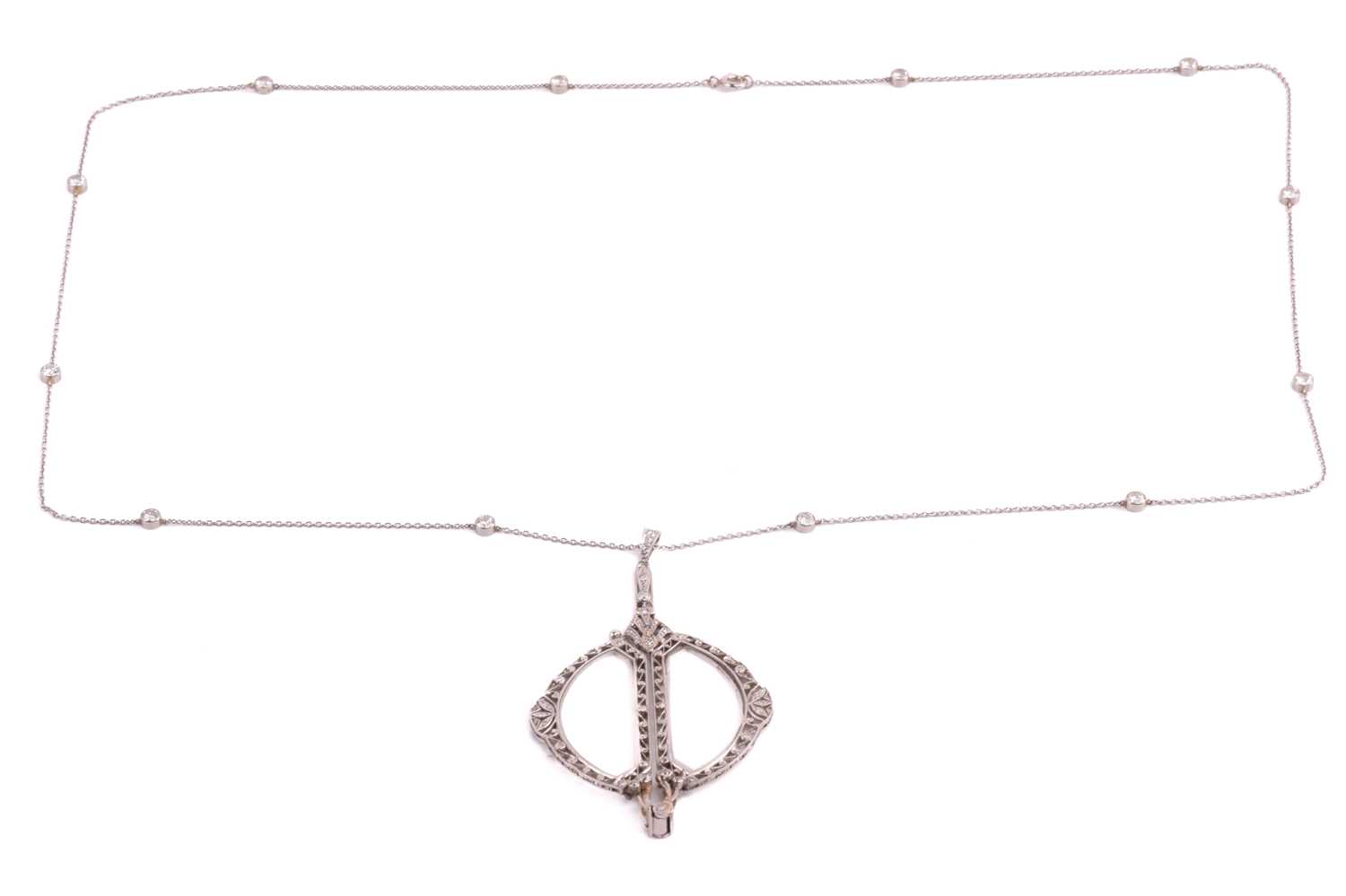 Lot 203 - A pair of Belle Époque diamond-set lorgnettes...
