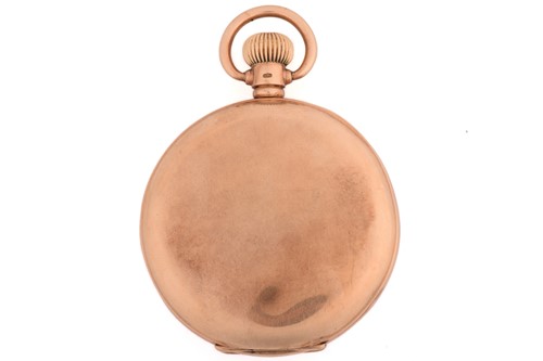 Lot 320 - A 9 carat gold open-faced pocket watch; the...