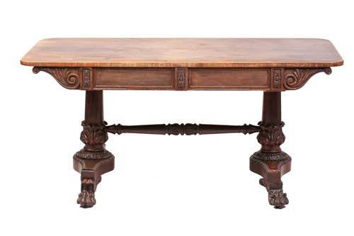 Lot 205 - A William IV Indian rosewood sofa/library...