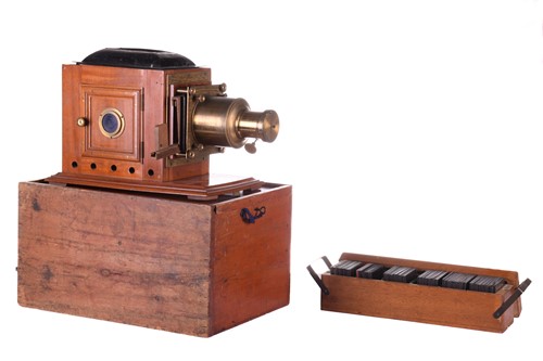 Lot 306 - A cased Victorian, mahogany, japaned tin and...