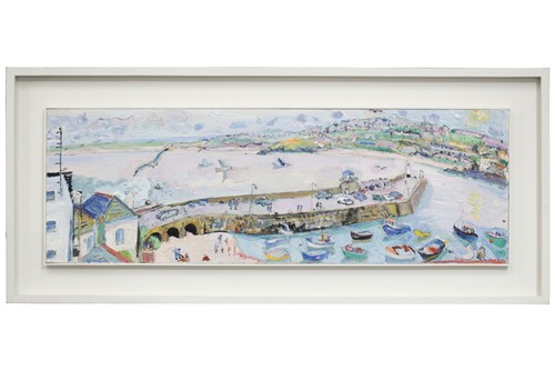 Lot 51 - Linda Weir (b.1951), St Ives Harbour April...