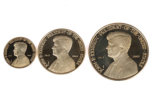 Lot 338 - A President John F Kennedy memorial gold medal...