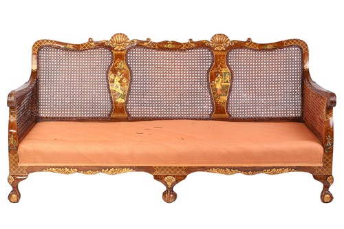 Lot 136 - An early 20th-century walnut and chinoiserie...