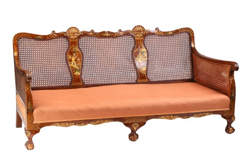 Lot 136 - An early 20th-century walnut and chinoiserie...