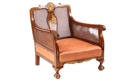 Lot 136 - An early 20th-century walnut and chinoiserie...