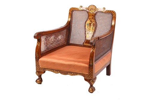 Lot 136 - An early 20th-century walnut and chinoiserie...