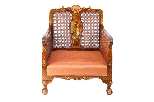 Lot 136 - An early 20th-century walnut and chinoiserie...