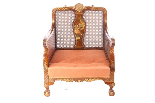 Lot 136 - An early 20th-century walnut and chinoiserie...