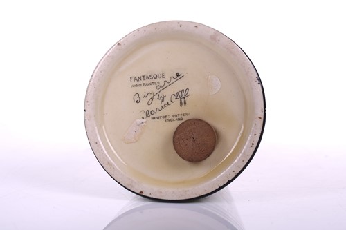 Lot 121 - A 1930s Clarice Cliff conical sugar sifter, in...